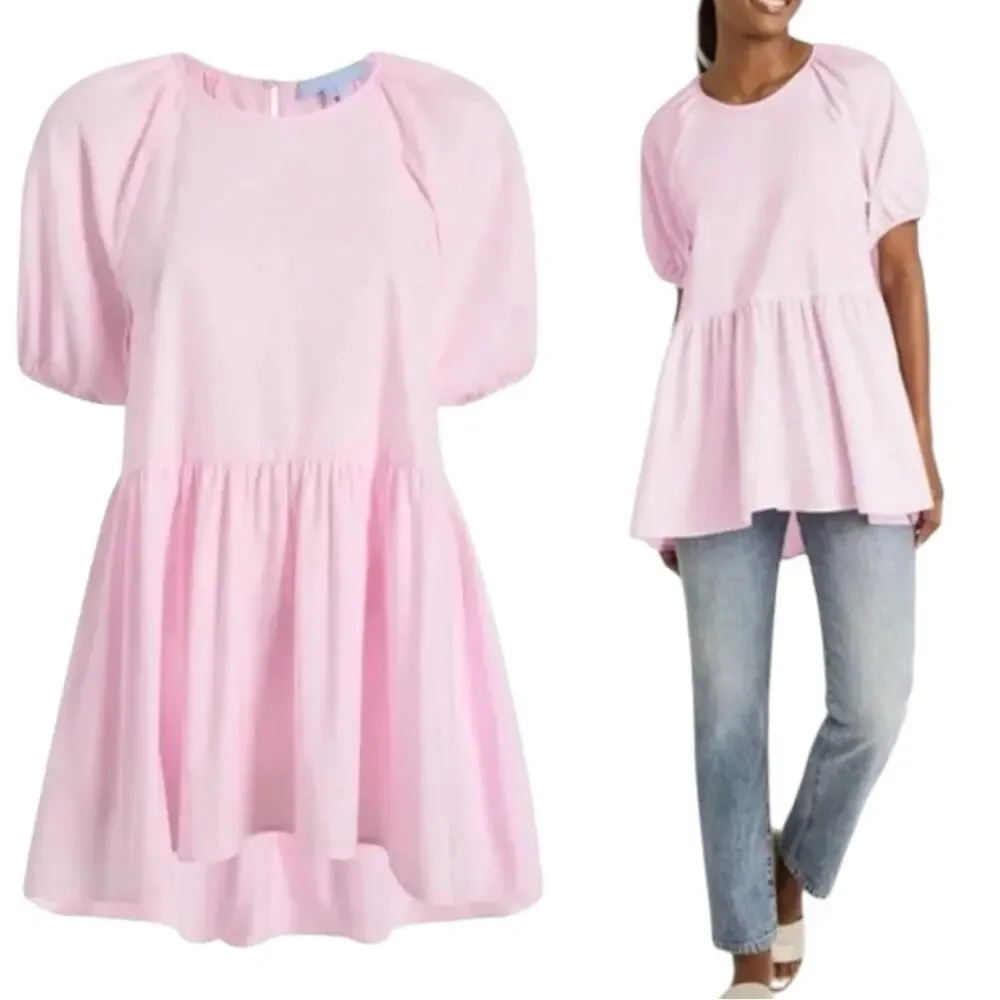 Hill House NWT Ballerina Pink The Francesca Babydoll Puff Sleeve Blouse medium